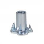 DIN1624 ISO6930G Carbon Steel Zinc Plated Us Pronged Toothed 4 Prong Furniture Tee Nuts
