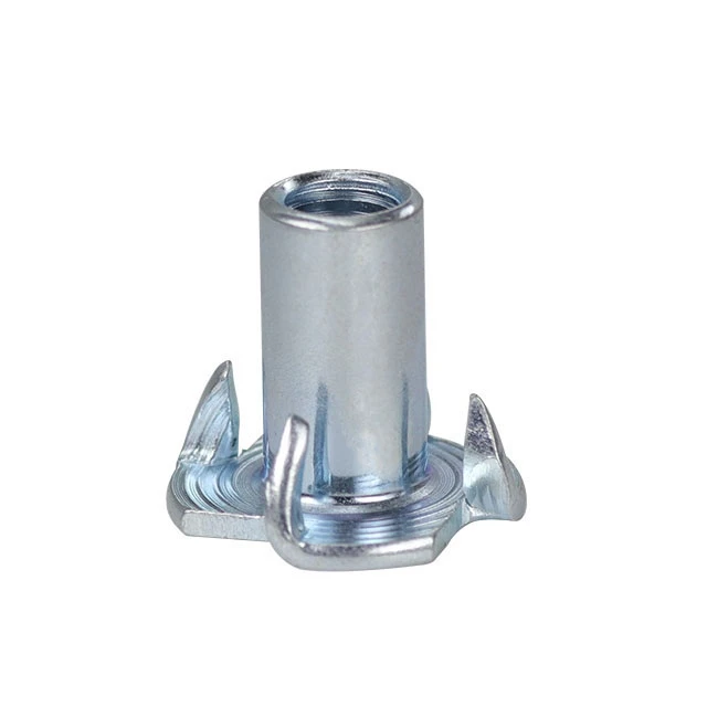 DIN1624 ISO6930G Carbon Steel Zinc Plated Us Pronged Toothed 4 Prong Furniture Tee Nuts