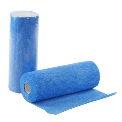 Direct Factory Wholesale Custom Cleaning Oil Non-Woven Kitchen Car and Industrial Dry Cloths in Roll Multipurpose Paper Roll of Colorful Perforated Wipe Cloths
