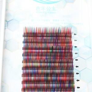 Discount Prime Rainbow Individual Eyelashes Lashes J B C D Curl 0.07mm Two Tone Mixed Colored Lashes Extension