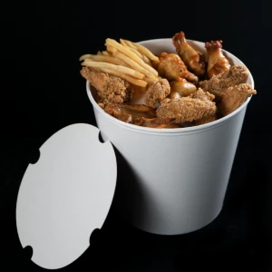 Disposable Food Packaging 170Oz Take Away Fried Chicken Paper Cups, Paper Bucket with Lids