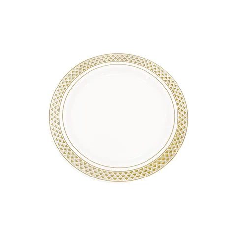 Diversified Latest Designs Gold 10.25 inch 12 inch plastic plate party tableware set