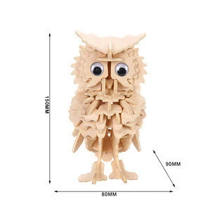 DIY 3D wooden toy owl Models for school supplies Promotion Craft Educational Toy Pre-School Teaching material