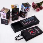 DIY Birthday Christmas Anniversary Wedding Valentine Gifts Photo Album Scrapbooking Love Memory Surprise Black Bounce Gift Box