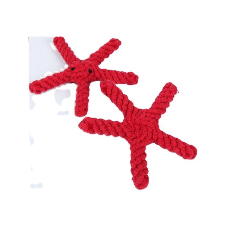 Dog Supplies Cord Woven Starfish Pet Molar Bite Knot Toy Customizable Thread Fabric Plain Cotton Rope