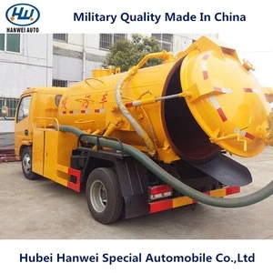 Dongfeng small 4000l septic tank vacuum sewage suction truck