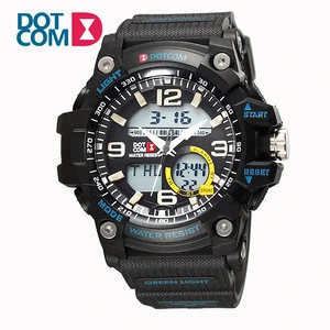 DOTCOM Fashionable Image Analog Digital Dual Time Men Wristwatches For Running