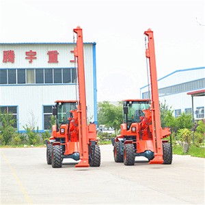 Double head hydraulic post driver with rotating pile driver & hammer sheet pilling rigs