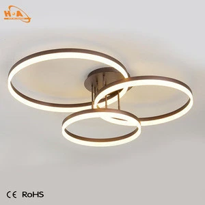 Double ring led hanging light indoor home pendant lamp