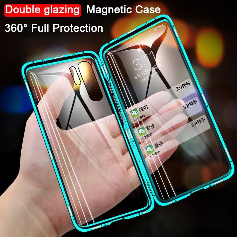 Double Sided Tempered Glass Magnetic Mobile Phone Accessories Case Cover Phone Cover For Samsung A50 Case Back Cover