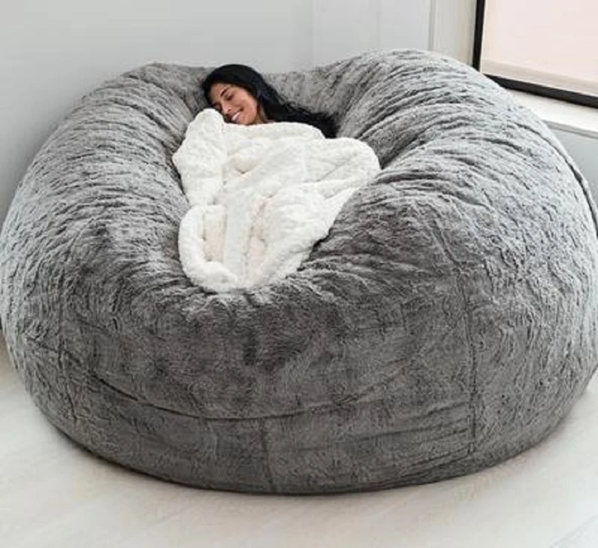 dropshipping Sack Bean Bag Chair Giant  Foam Furniture bed  Bean Bag Big Sofa with Soft Faux Fur  Cover living room sofas