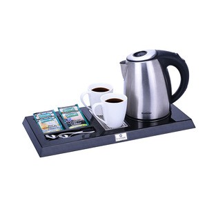 Easton wholesale hotel guest room kettles tray set stainless steel hot water kettle