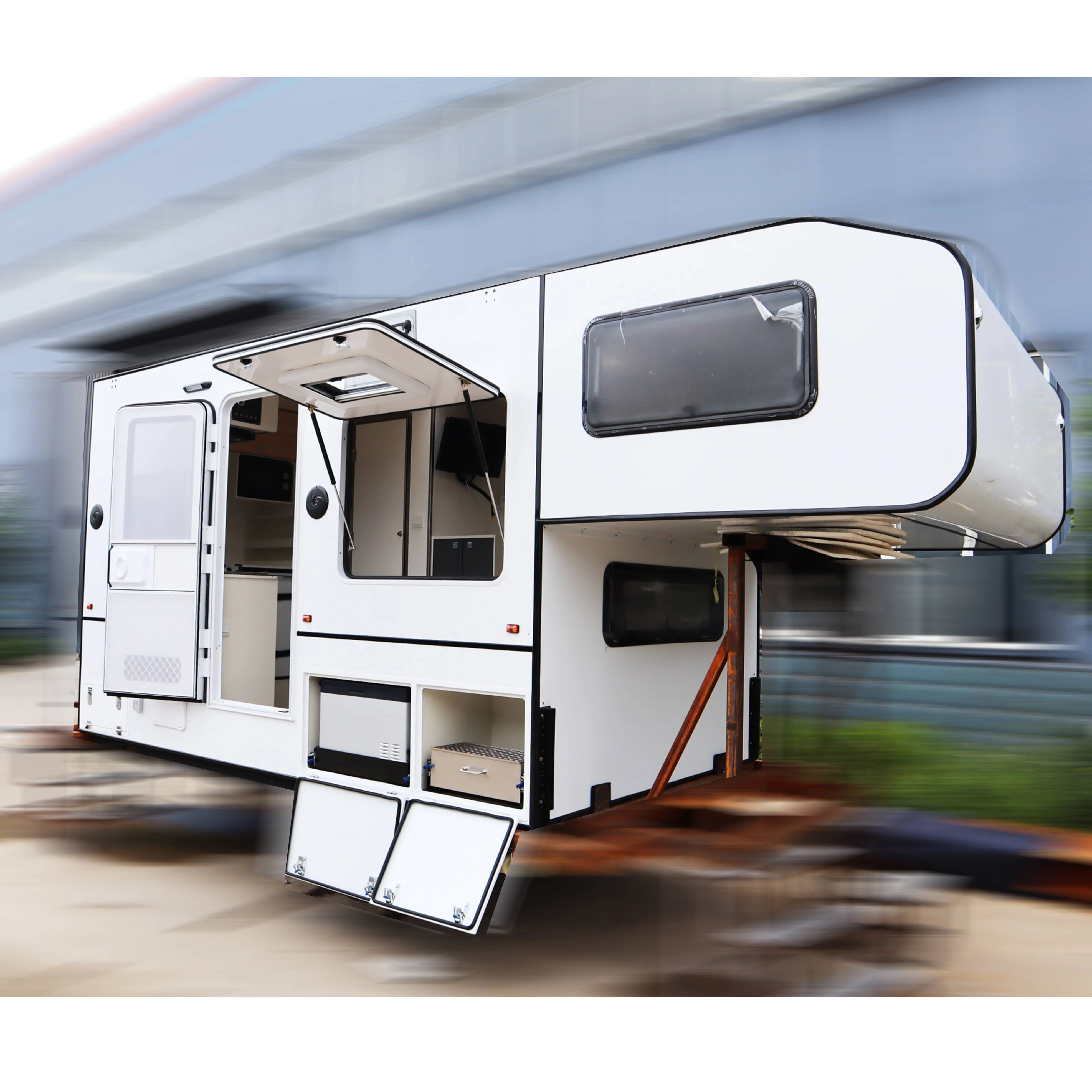 Easy fold truck camper slide in pick up camper caravan with inside shower room