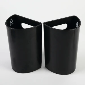 Eco-Friendly  2-1 Two Half Plastic Trash Can, Garbage Bin Mounted The Wall/