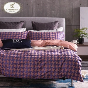 Eco-Friendly 4pcs Organic Bamboo Cotton Jacquard Bed Sheet Set for Home