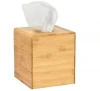 Eco Friendly Pull Cube Dispenser Decorative Storage Organizer Bamboo Tissue Box