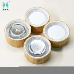 Eco Friendly Water Bottle Bamboo Glass Jar Wooden Lid Bamboo Cap
