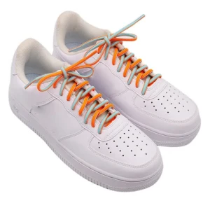 Elastic Oval  6mm width 60-180cm round oval shoe laces double colors half rope shoelaces