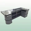 Electric checkout counter with grey color and conveyor belt / High quality checkout counter