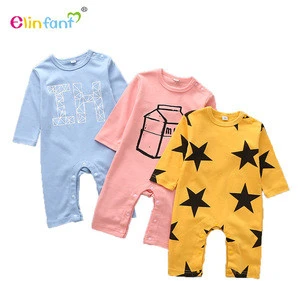 Elinfant wholesale 2018 newborn baby clothes organic cotton baby rompers