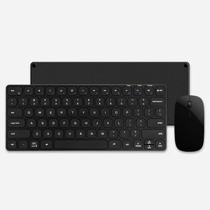 Ergonomic Ultra Slim Brushed Aluminum Metal Wireless Keyboard and Mouse Combo 2.4GHz Long Battery Life All Systems Compatible