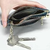 European style leather small coin wallet mini purse women zipper custom coin purse