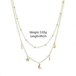 Factory Custom jewellery women 925 jewelry gold layered necklace