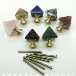 Factory Price Hand Carved Natural Quartz Crystal Stone Cabinet Door Handle