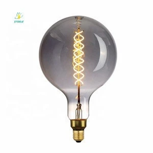Factory wholesale G200 G63 smoky COB spiral filament residential lighting decor big LED bulb light