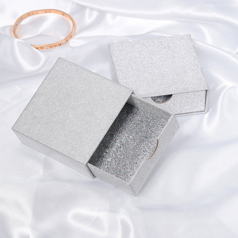 Factory Wholesale Portable Storage Rectangle Decorative Bracelet Packaging Sequins Jewellery Paper Gift Box