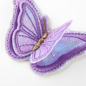 fancy colored two layer butterfly embroidery 3d patches for woman clothes