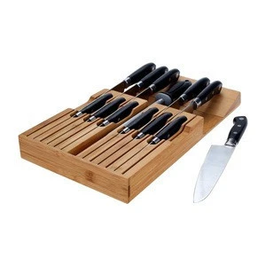FB1-7012 Bamboo knife set with bamboo block