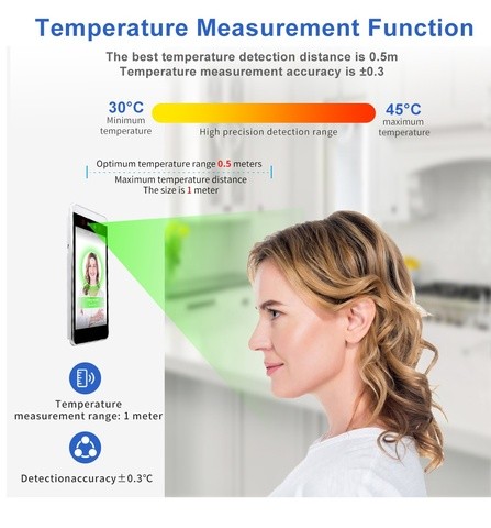 Fisja Attendance Access Control System Time Biometric Machine Measurement With Qr Face Recognition Temperature Detection Kiosk