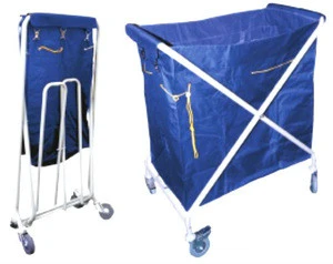 Folded laundry cart with 4 wheels for hot sale
