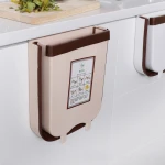 Folding Small Size Wall Mounted Household Waste Bins Kitchen Plastic Fold Trash Can  Bin for Car Waste Cans