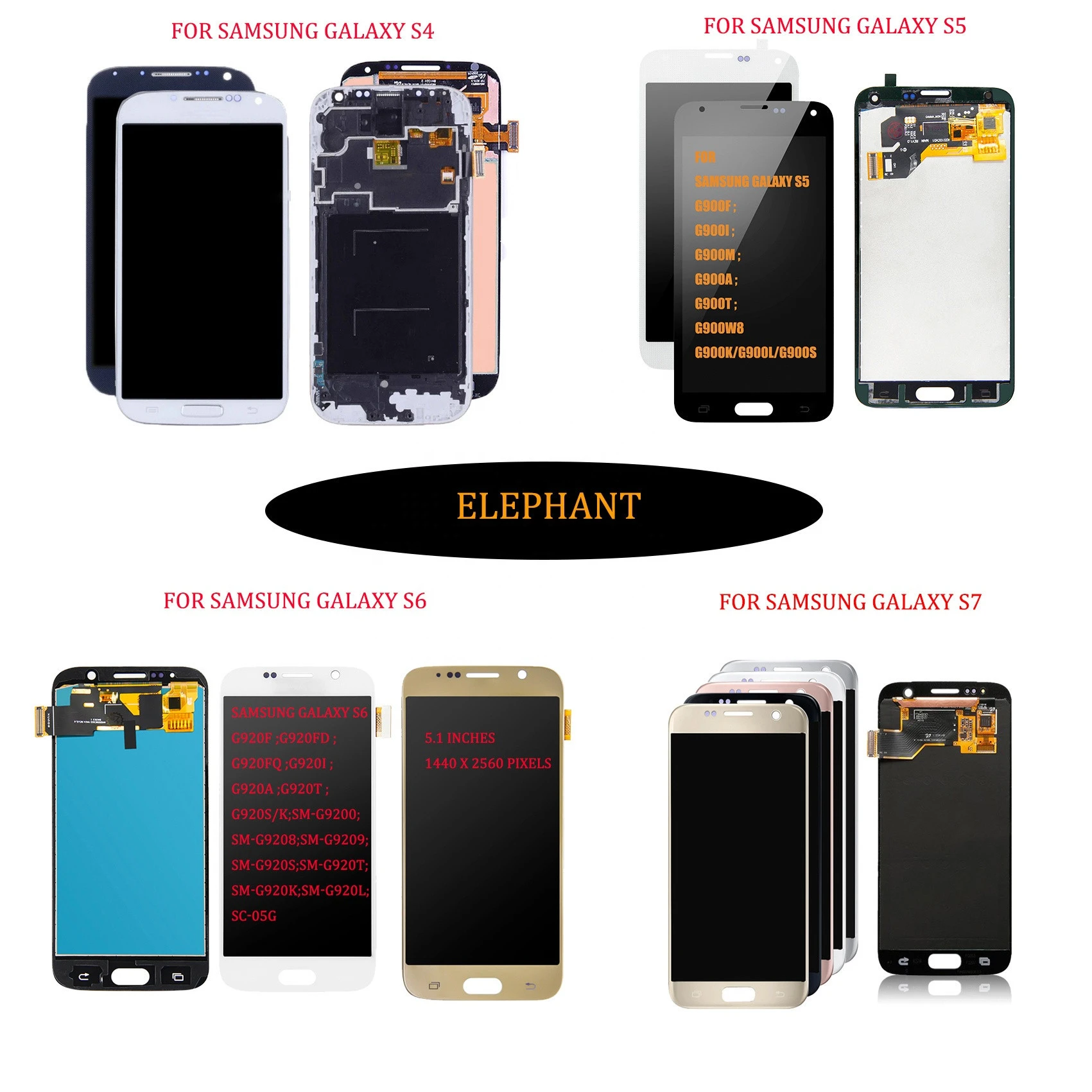 Galaxy S4 S5 S6 S7 LCD Display Touch Screen Digitizer Mobile Phone LCD Replacement For S4 S5 S6 S7 Express
