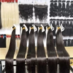 Free Sample Unprocessed wholesale Raw Indian virgin natural Cuticle Aligned human hair Vendor extension remy hair 100 human hair