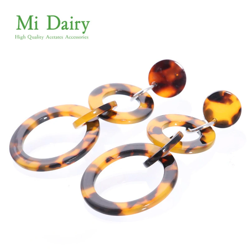 French Sexy Wildness Exaggeration Jewelry Earrings Acetate Acrylic Circles earrings korean acetate  Drop Earrings CSE0070