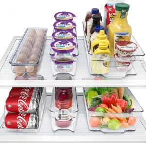 Fridge Freezer Bins Stackable Food Storage Containers BPA-Free Drawer Organizers fridge storage organizer bins fridge bins
