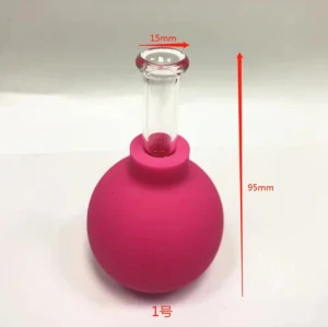 fuchsia Glass Silicone Cups Massage Vacuum Suction Cupping Cups for Body Face Leg Arm Back Shoulder Muscle and Joint Pain
