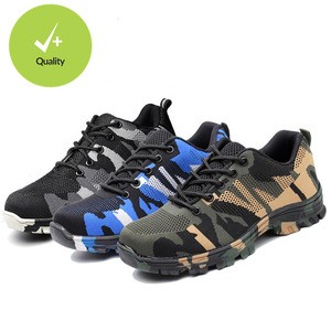 FUNTA Walking knitting Breathable Comfort brand safety steel toe work shoes