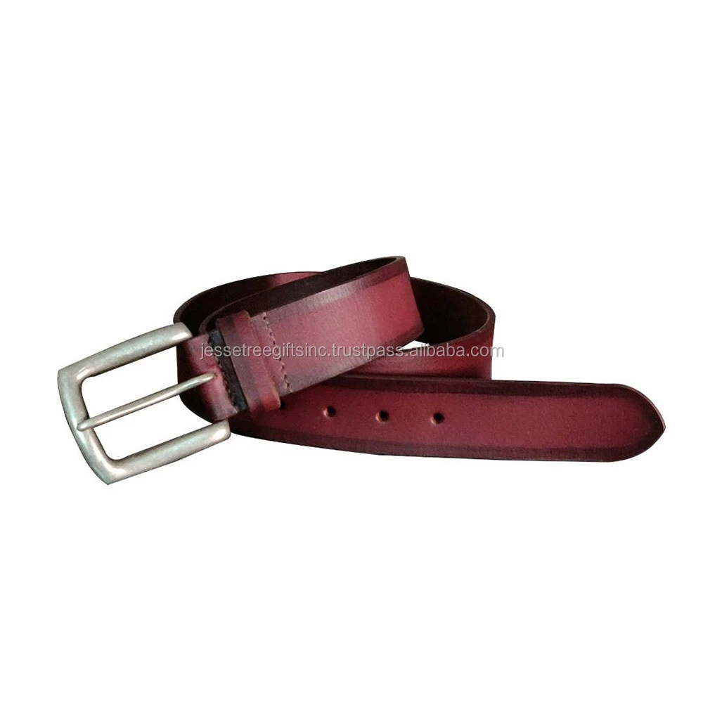 Genuine Leather Belt Single Nail With Brown Finish