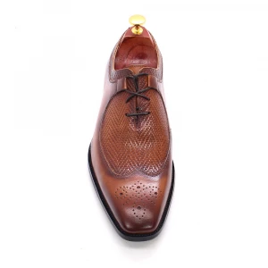 Genuine Leather Shoes Hand Painted Mens dirty leather brown colour thickedsoled pointed leather shoes