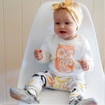 girl & boys clothes set long sleeve+Pants owl pattern set of clothes newborn baby suit children clothing