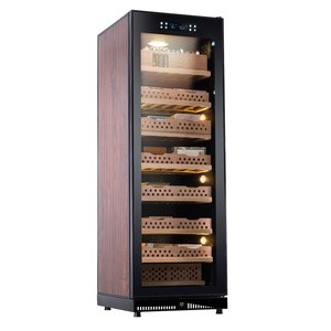 Glass Door Humidity Control Spanish Cedar Electric Cigar Display Cabinet