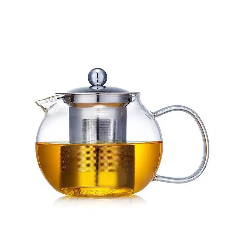 Glass Teapot Infuser 600 ml Borosilicate 304 Stainless Steel Lid and Loose Leaf Teapot Infuser
