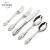 Import Gold metal solid steak knife and fork set wholesale stainless steel white and gold cutlery set from China