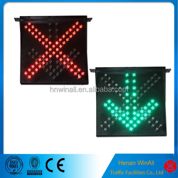 Green Arrow Red Cross flashing warning LED traffic light