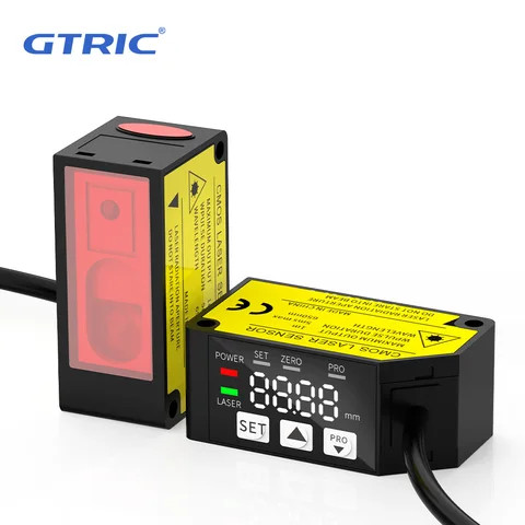 GTRIC laser measuring sensor Infrared digital display photoelectric switch 12-24V DC PNP NPN Laser Optical Displacement sensor