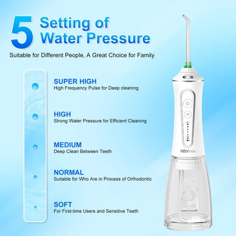 H2ofloss 2023 Newest Portable Dental Oral Irrigator IPX7 Waterproof Dental flosser professional water pick flosser